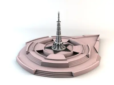 Minar-e-Pakistan Tower Low-poly 3D model