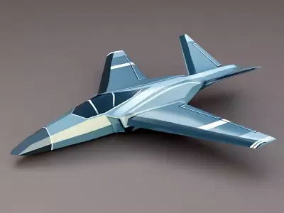 Lowpoly textured jet Free low-poly 3D model