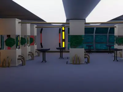 Scifi laboratory - low poly Low-poly 3D model