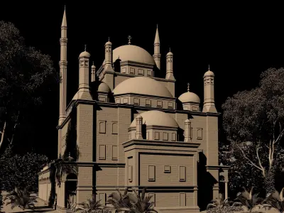 The Mosque Of Mohammed Ali Low-poly 3D model