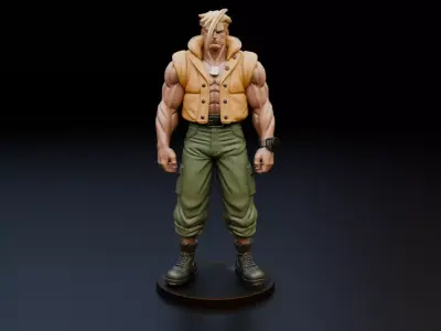 Charlie Nash Street Fighter Statue - Alpha Military Hero 3D print model