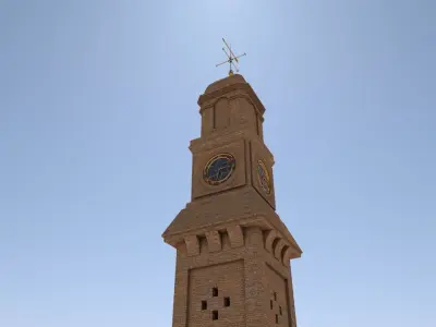 Arab Land mark Alqashla Clock Tower in Iraq Low-poly 3D model