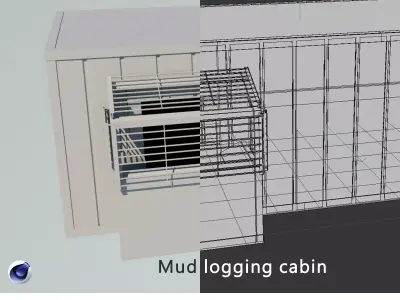 Mud logging cabin Free low-poly 3D model