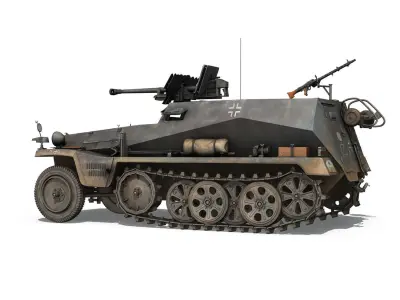 SDKFZ 250 11 - Halftruck with sPzB 41 - PzGrenDiv 3D model
