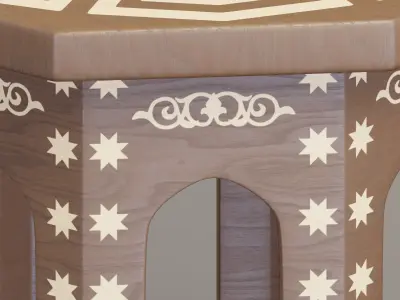 Free Moroccan painted table Free 3D model