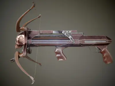 crossbow bow and arrow Low-poly 3D model