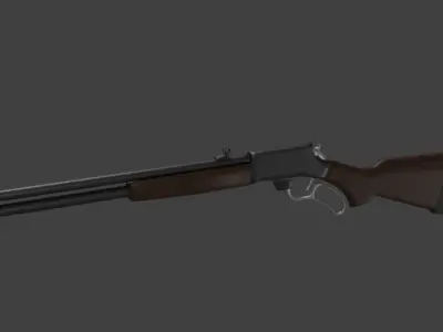 Lever Action Rifle with Internal Magazine Tube Free 3D model