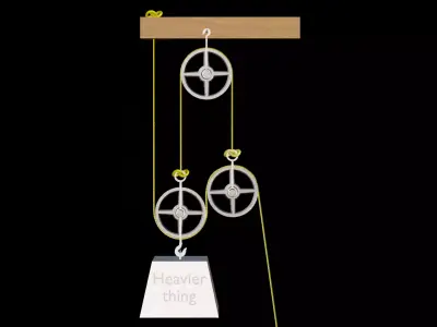 Mechanical Pulley Animated 8 3D model
