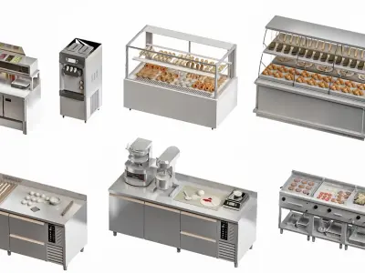 Bakery Display Bread Baking Oven 3D model