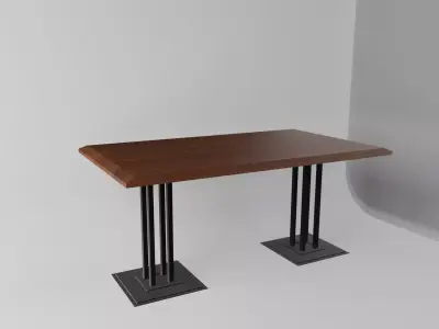 dark wood table Free low-poly 3D model