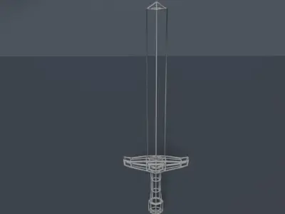 Melee Weapon Wood Sword Low Poly Game Ready Low-poly 3D model