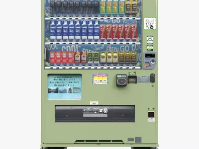 Japanese Vending Machine Light Green Low-poly 3D model
