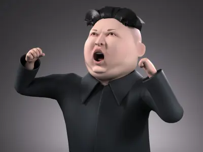 Kim Dzong Un Cartoon rigged for 3dsMax 3D model