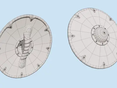 Wooden Stylized Shield - PBR Game Ready Free low-poly 3D model