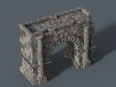 Ruins wooden house Low-poly 3D model