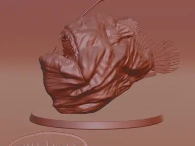 Angler Fish - 3D Sculpted Miniature Free 3D print model