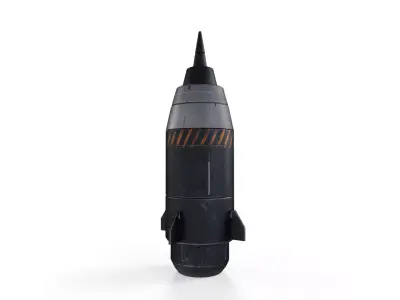 Sci-Fi Rocket 02 - PBR Game Ready Low-poly 3D model