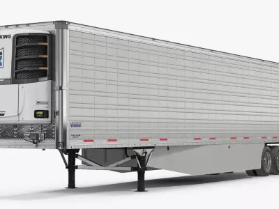 Vanguard Reefer Trailer with Thermo King C600 Rigged 3D model