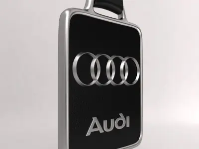 Audi car  metal logo keychain 3d model  3D model