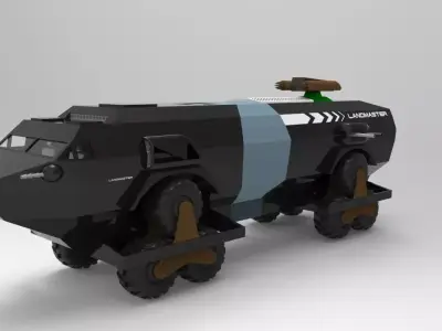 Landmaster armored vehicle on wheels Free 3D model