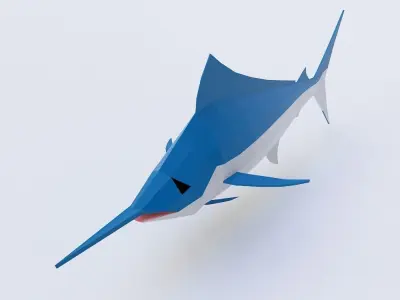 Atlantic blue marlin fish 3d model  Low-poly 3D model