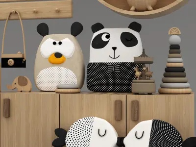 toys and furniture set  Low-poly 3D model