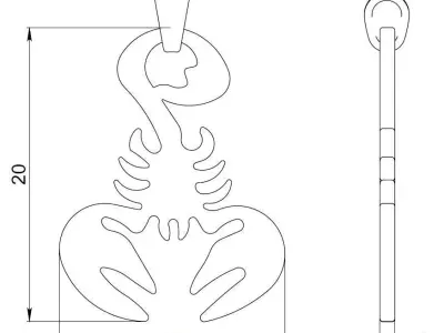 Scorpio zodiac pendant 3D print model