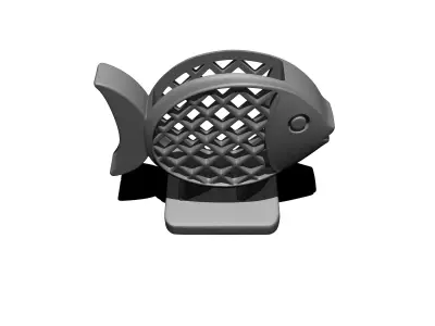 Ornamental fish loofah holder - kitchen decor 3D print model