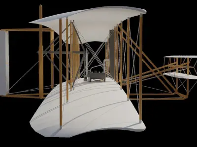 Wright Flyer Low-poly 3D model