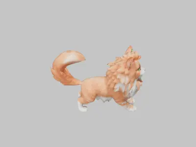 Maine Coon Orange Cat Low-poly 3D model
