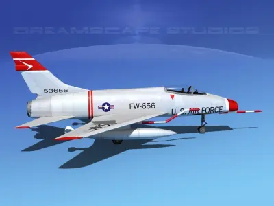 North American F-100D Super Sabre V05 USAF 3D model