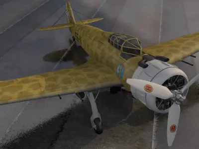 Breda Ba-65 A80 Nibbio 3D model