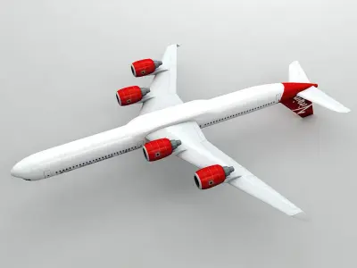 Airbus A340-600 - Virgin Atlantic Low-poly 3D model
