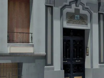 Building apartment - apartment Low-poly 3D model