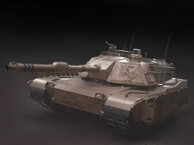 Tank of the USA - Abrams M1A2  Low-poly 3D model