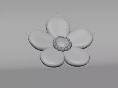 Bee Flower Low-poly 3D model