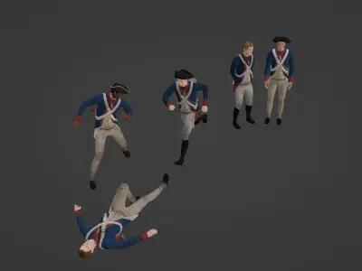 American Revolution Soldier Low-poly 3D model