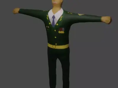 Army Officer Free low-poly 3D model