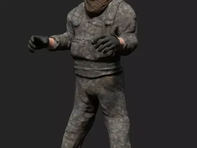 Army Man With Military Textures Pilot 3D model