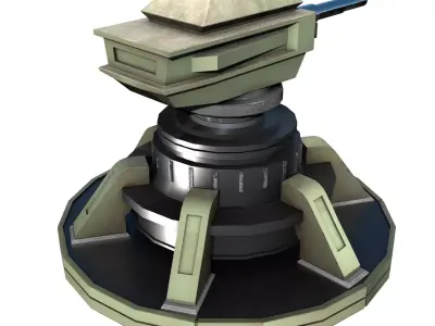 Sci-fi Turret PBR Low-poly 3D model