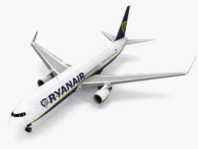 Boeing 767-300ER Ryanair Airlines Low-poly 3D model