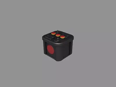 Retro car battery 1950s Low-poly 3D model