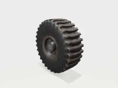 Tire Old Used Low-poly 3D model