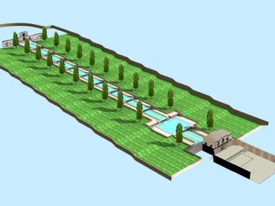 Shahzadeh Mahan Historical Garden Low-poly 3D model