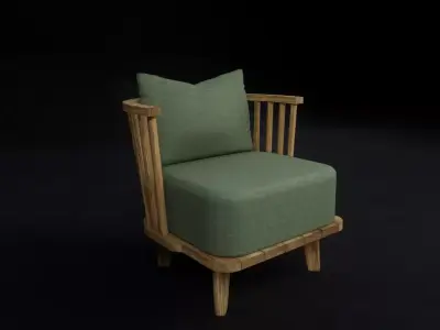teak teralis chair 3D model