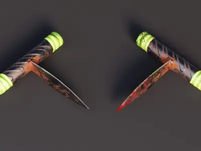 Prison Knifes Collection Low-poly 3D model