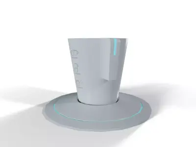 Sci-Fi Coffee Thermal Mug - Low Poly PBR Game Ready Low-poly 3D model