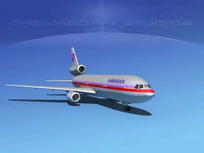 Douglas DC-10 Hawaiian 3D model