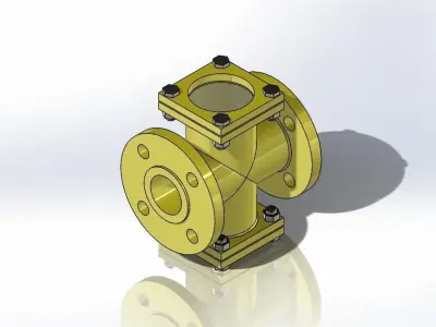 DN40 DOUBLE WINDOW SIGHT GLASS VALVE 3D model