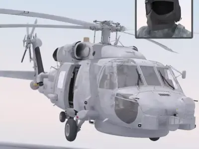 SH60 Seahawk Military Helicopter 3D model